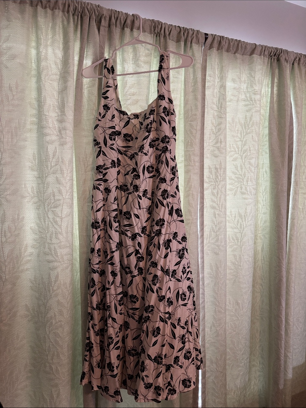 Tahari Black and White Maxi Dress with Black Floral Print